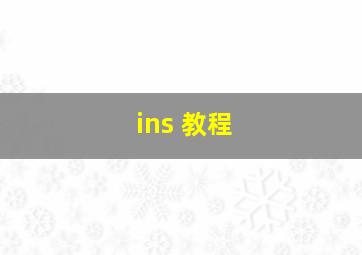 ins 教程